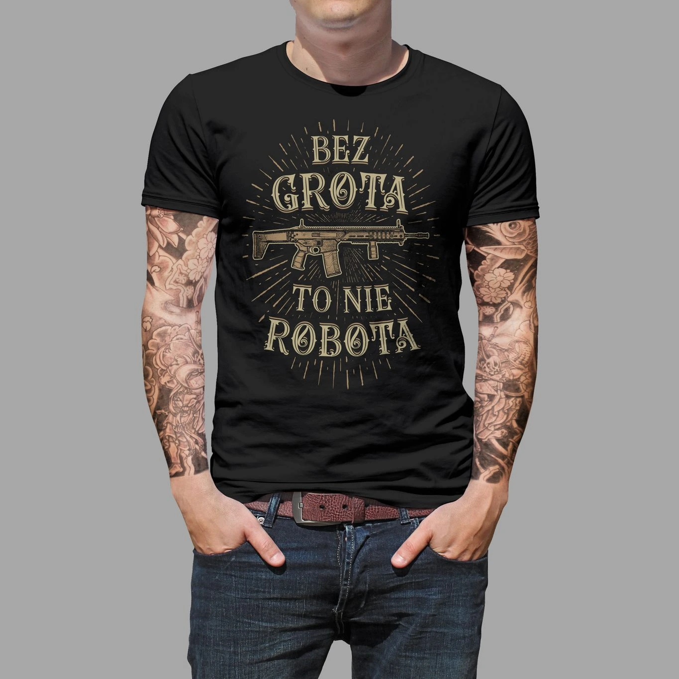 Koszulka STEEL HOG Bez Grota To Nie Robota — Black