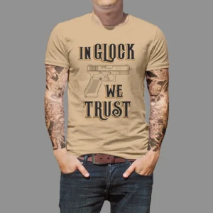 Koszulka STEEL HOG In Glock We Trust — Sand